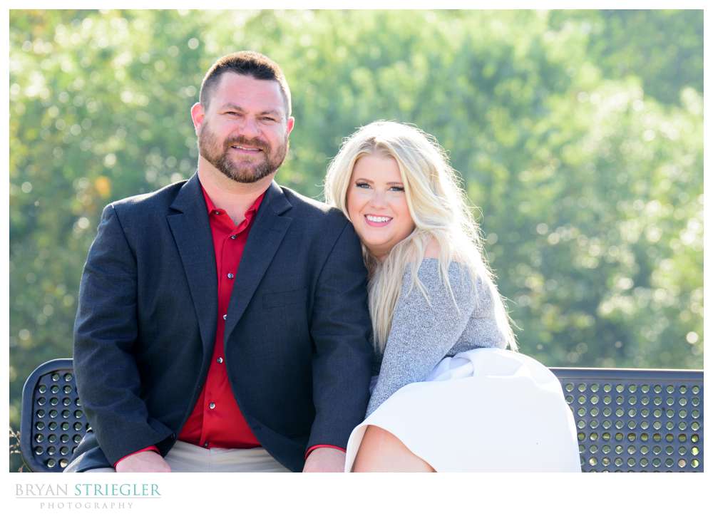 bright sunny engagement photo